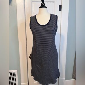 J. CREW Dark Navy & White Striped Tank Midi Dress, Size Small
